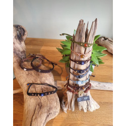 Makramee Armschmuck Lavastein